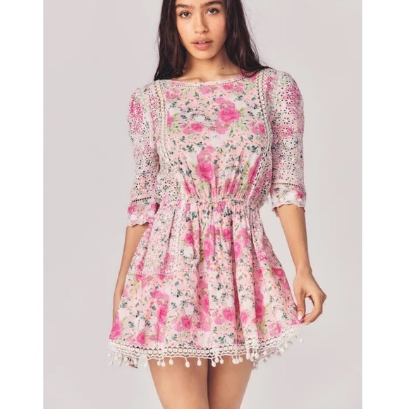 LoveShackFancy Dresses & Skirts - LoveShackFancy Pink Floral Mini Dress